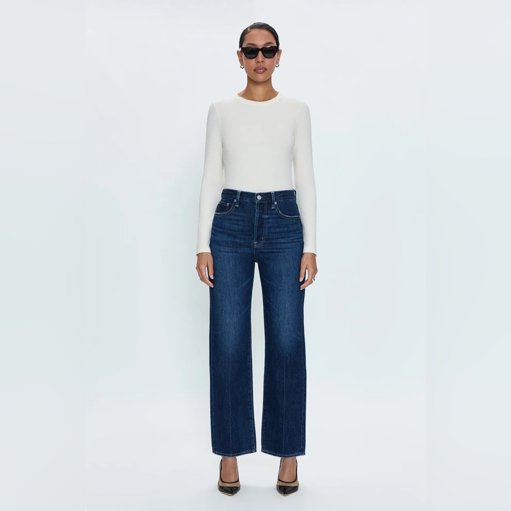 Pistola Cassie Dark Blue Flare & Wide Leg Jeans - Picture 1 of 11